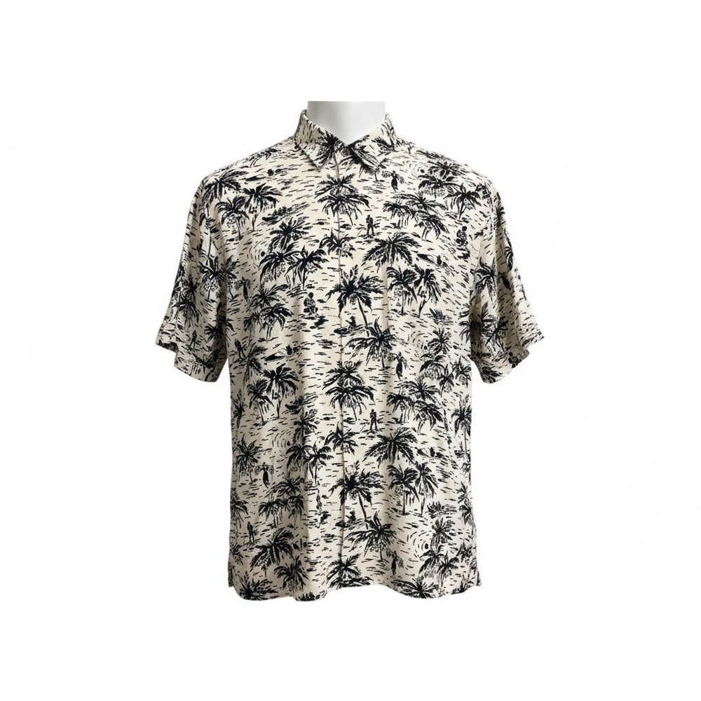 Polo by Ralph Lauren‎ Mens XL Hawaiian Tropical Palm Tree Print  Button Up Vtg